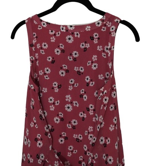 Madewell Maxi Dress Tie Waist Slit Flowy‎ Floral Daisy Sleeveless Pink Mauve XXS - Picture 14 of 14